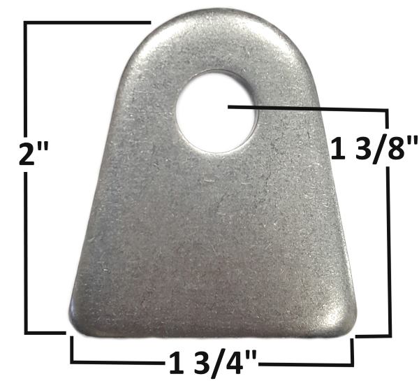 FCRC Steel Chassis Tabs 1/4" Flat 3/8" Hole 2" X 1-3/4" 10pk 60007-10