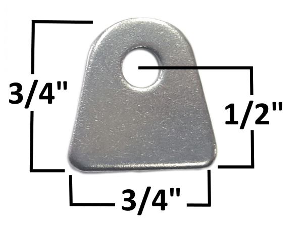 FCRC Steel Flat Window Frame Tab 1/16" Thick 3/16" hole 10Pk 60021-10