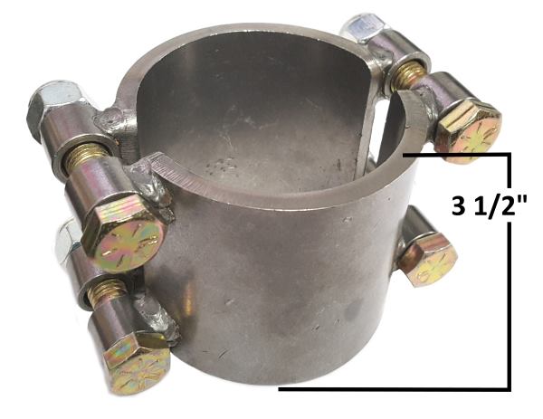 FCRC Steel Tube/Weld Clamp 1/8" Thick 4-Bolt 3" ID 3-1/2"" Wide 388-A