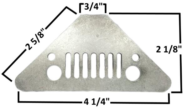 FCRC 4 Pack Jeep Grille Roll Bar/Chassis Gusset 1/8" Thick 2-1/8" High 4-1/4" Wide 123-A-4