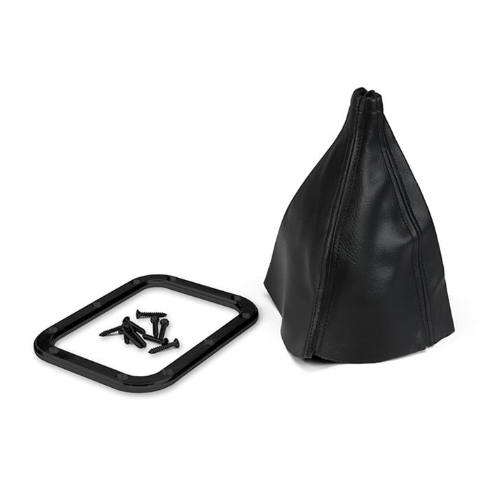 Lokar Midnight Series Rectangular Shifter Boot Black Ring X70-BFMB