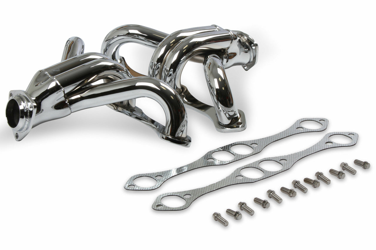 Flowtech Chrome Block Hugger Header SB Chevy D-Port 11705-2FLT