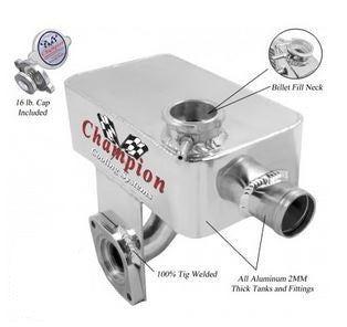 New Champion Aluminum Expansion Tank Ford FE 332-428 Fairlane Thunderbird Edsel Cobra CC64GLT