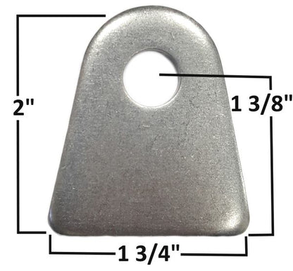 FCRC Steel Chassis Tabs 1/4" Flat 3/8" Hole 2" X 1-3/4" 25pk 60007-25