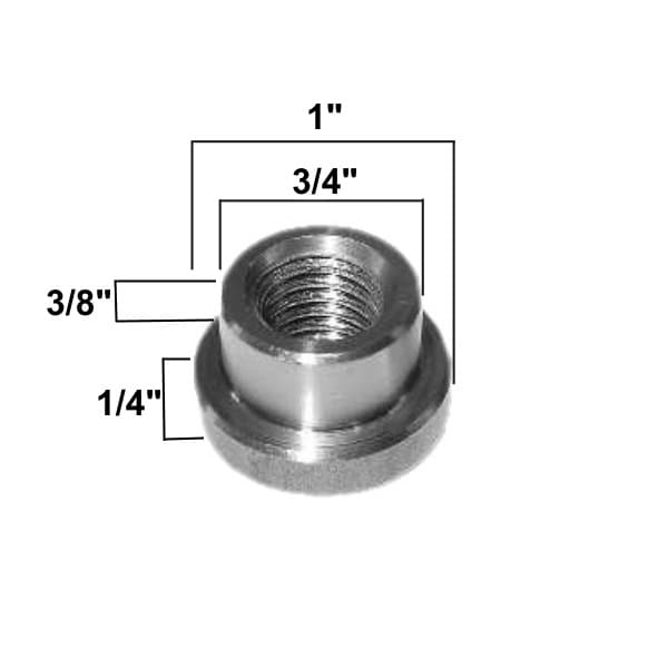 FCRC Weld On Nuts 1/2-20" Thread Short Length 10pk 138-E-10