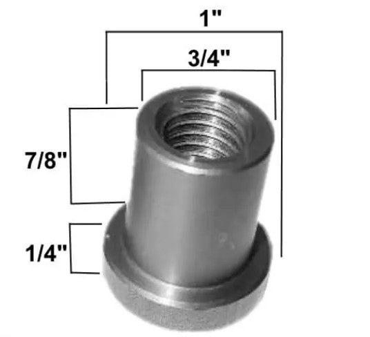 FCRC Weld On Nuts 1/2-13" Thread Long 25pk 18552-25