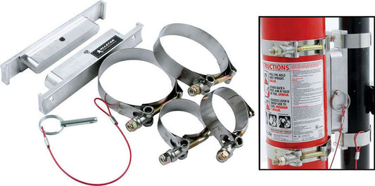 Allstar Performance Billet Alum Quick Release Fire Extinguisher Bracket NHRA 3 3/8" 10513
