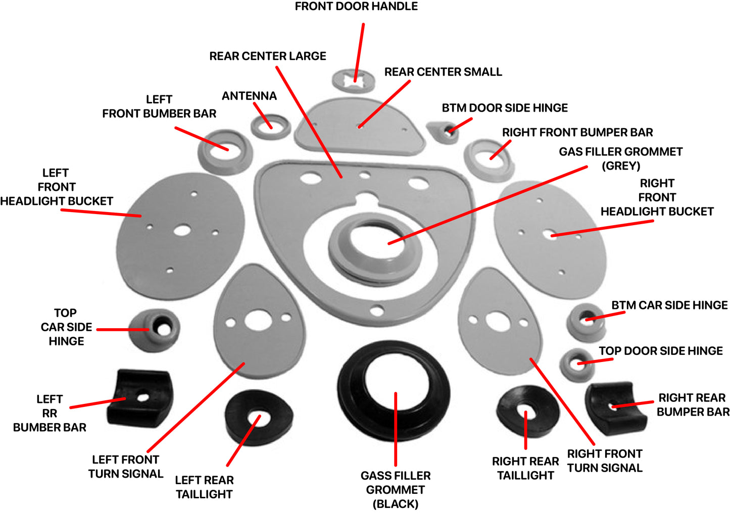 Metro Moulded Mounting Base 20 Piece Kit 1955-1962 BMW Isetta MBK 100