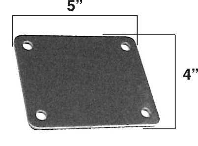 FCRC Steel Roll Cage Foot Plate Weld-On/Bolt On 3/16" 5" X 4" 4 Pack 22639-4
