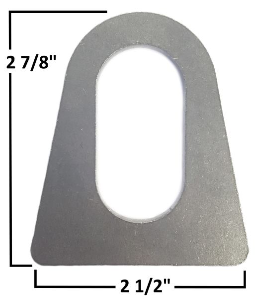 FCRC Chassis Tie Down Tab 3/16" Steel 1" X 2" Slot 2-7/8" High 2Pk 624-A-2