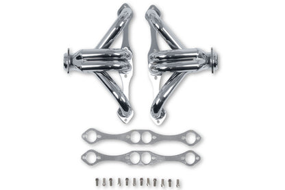 Flowtech Chrome Block Hugger Header SB Chevy D-Port 11705-2FLT