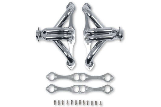 Flowtech Chrome Block Hugger Header SB Chevy D-Port 11705-2FLT