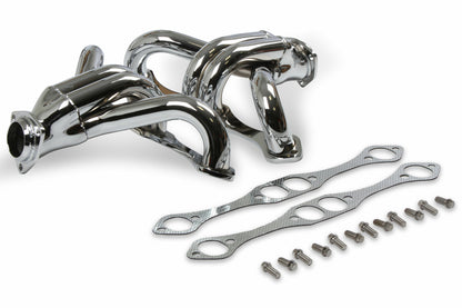 Flowtech Chrome Block Hugger Header SB Chevy D-Port 11705-2FLT
