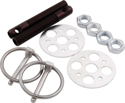 Allstar Performance Light Weight Alum Hood Pin Kit 3/8" Black 18473