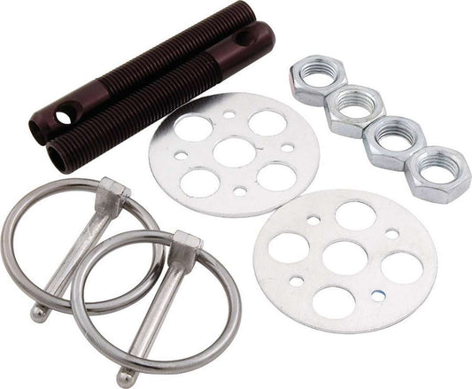 Allstar Performance Light Weight Alum Hood Pin Kit 3/8" Black 18473