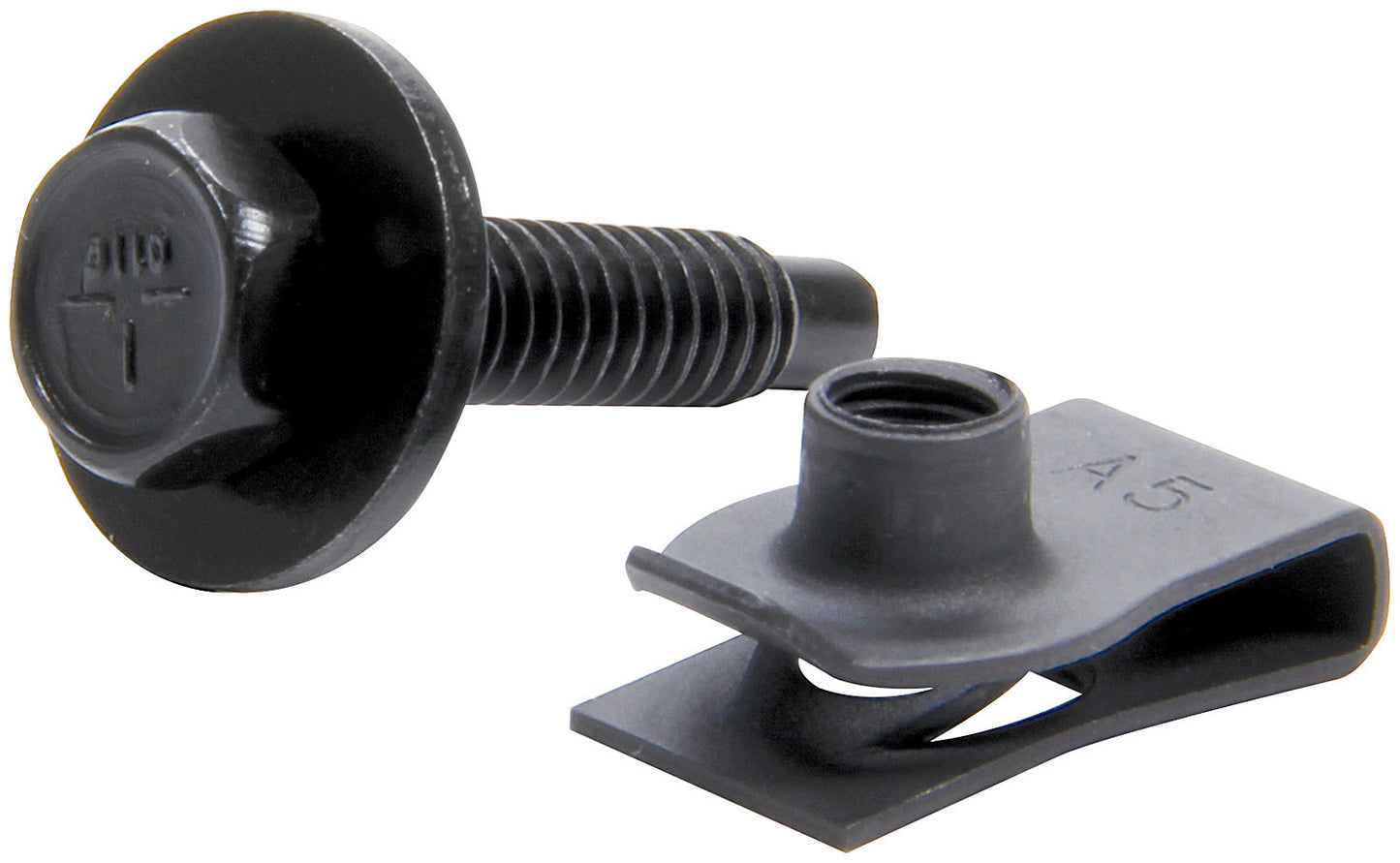 Allstar Performance Body Bolts w/ Clips Black 50pk 18558-50