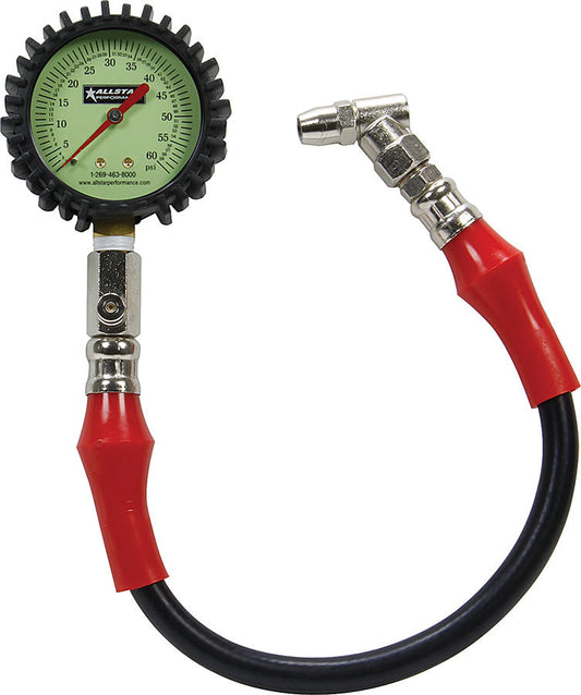 Allstar Performance Tire Pressure Gauge 0-60 PSI 2-1/4" Dial Glow-In-Dark 44058