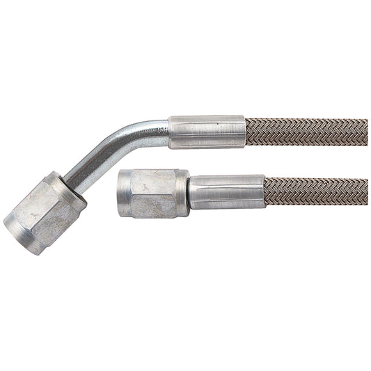 Allstar Performance Braided Stainless Brake Line 24in #3 Line -3 AN Str/-3 AN 45 Deg 46301-24