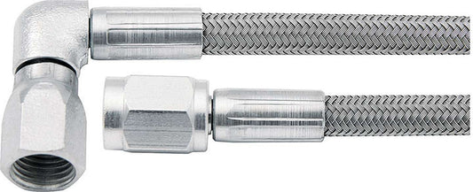 Allstar Performance 15" Long #3 Stainless Braided Brake Line One -3 AN Straight One -3AN 90° End 46302-15