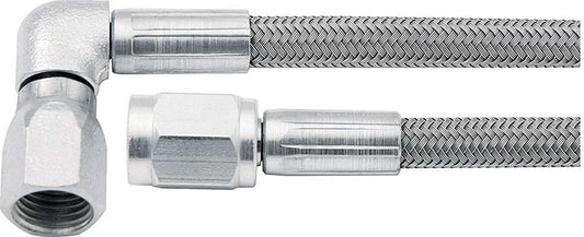 Allstar Performance Braided Stainless Brake Line 16in #3 Line -3 AN Str/-3 AN 90 Deg 46302-16