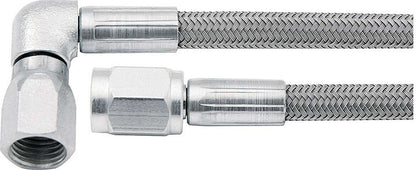 Allstar Performance 21" Long #3 Stainless Braided Brake Line One -3 AN Straight One -3AN 90° End 46302-21