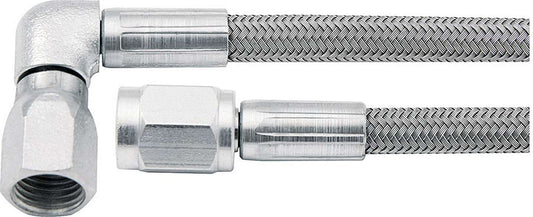 Allstar Perf Braided Stainless Steel Brake Line 26in #3 Line -3 AN Str/ -3 AN 90 Deg 46302-26