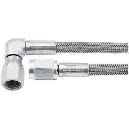 Allstar Performance Stainless Braided Brake Line 28in #3 Line -3 AN Str/ -3 AN 90 Deg 46302-28 ALL46302-28