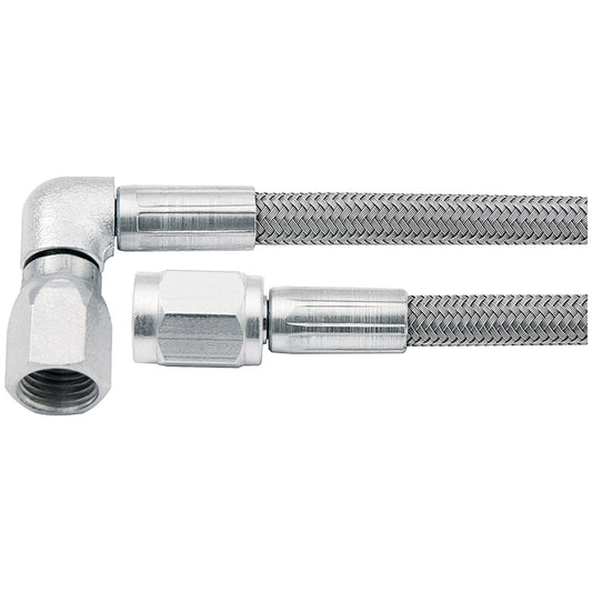 Allstar Performance Stainless Braided Brake Line 28in #3 Line -3 AN Str/ -3 AN 90 Deg 46302-28 ALL46302-28