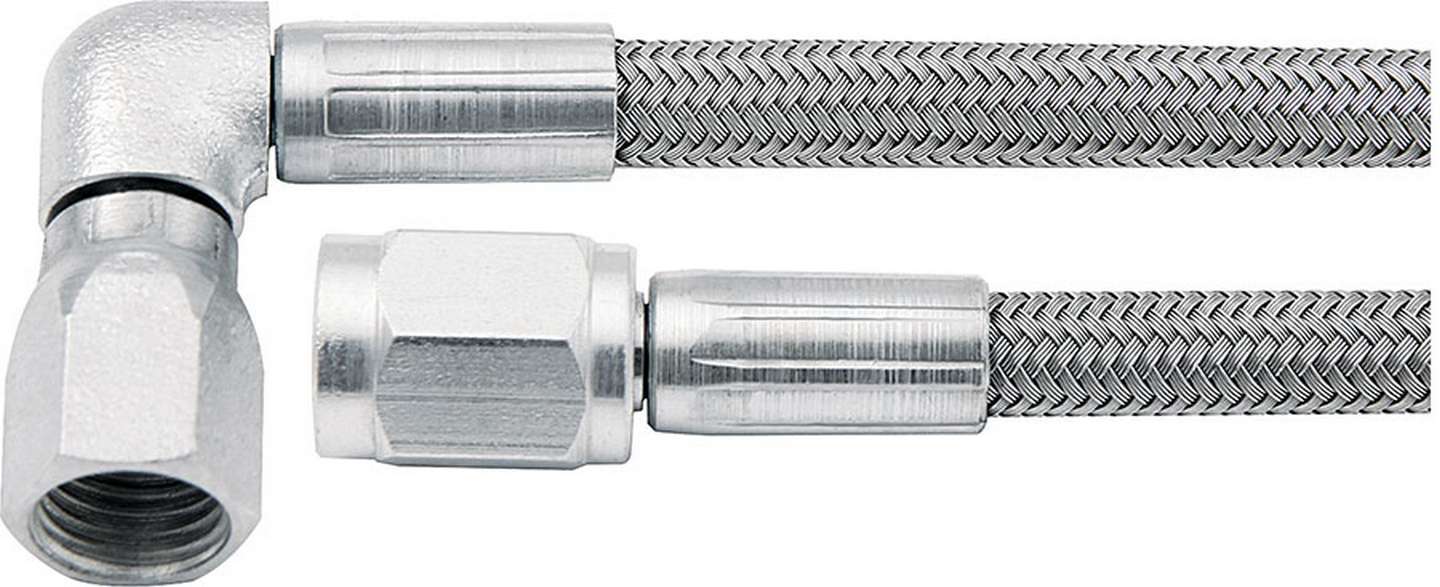 Allstar Performance Braided Stainless Brake Line 9in #3 Line -3 AN Str/-3 AN 90 Deg 46302-9