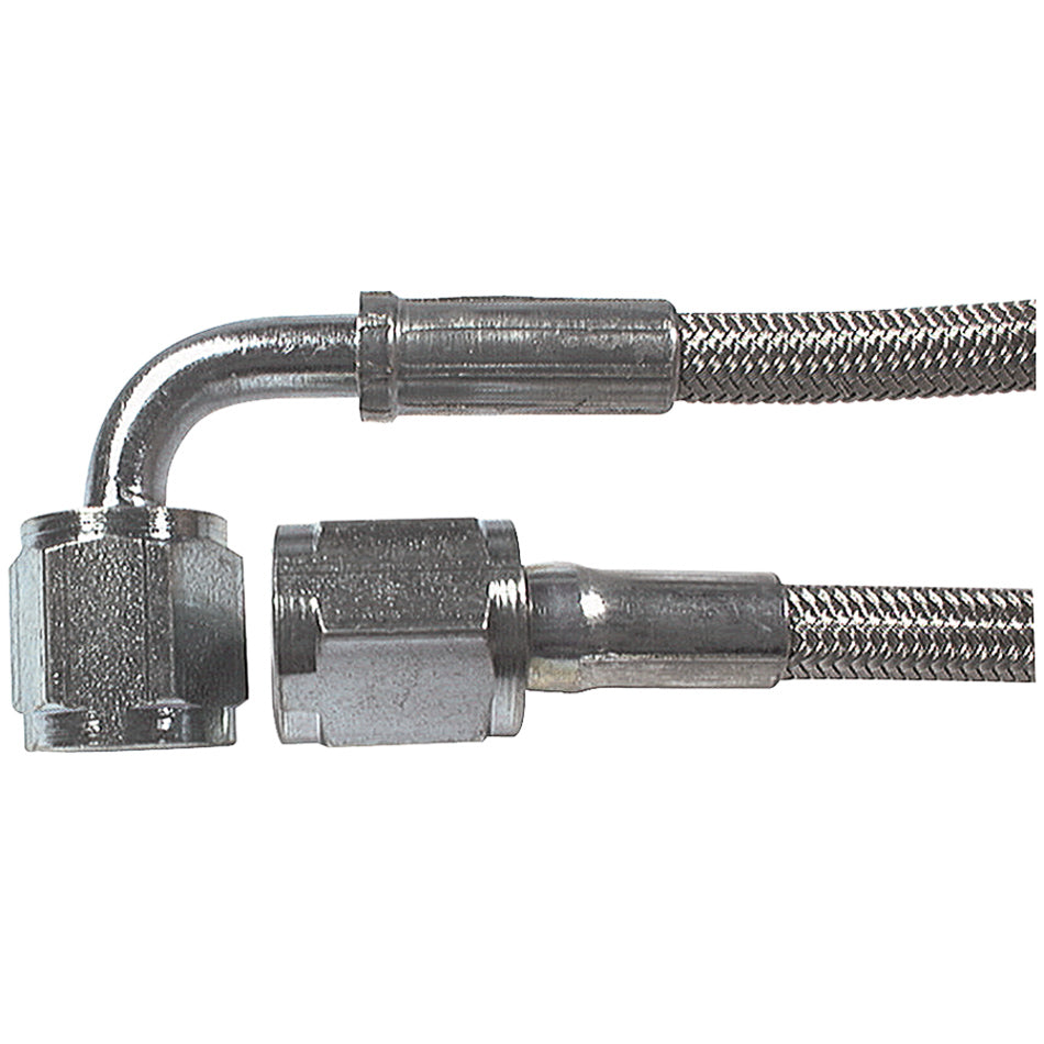 Allstar Performance Braided Stainless Brake Line 120in #3 Line -4 AN Str/-4 AN 90 Deg 46312-120