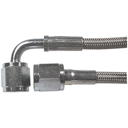 Allstar Performance Braided Stainless Brake Line 120in #3 Line -4 AN Str/-4 AN 90 Deg 46312-120