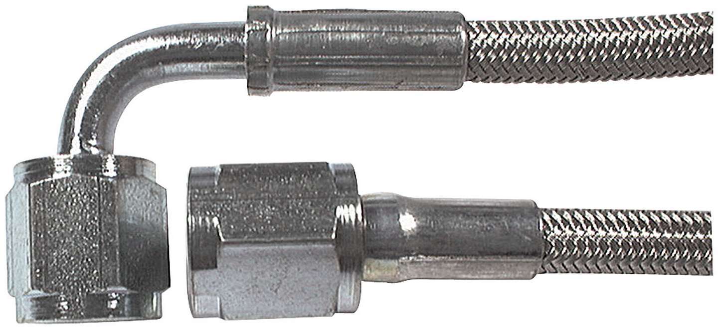 Allstar Performance Braided Stainless Brake Line 18in #3 Line -4 AN Str/-4 AN 90 Deg 46312-18