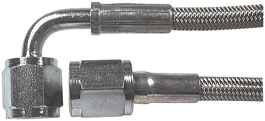 Allstar Performance Braided Stainless Brake Line 18in #3 Line -4 AN Str/-4 AN 90 Deg 46312-18
