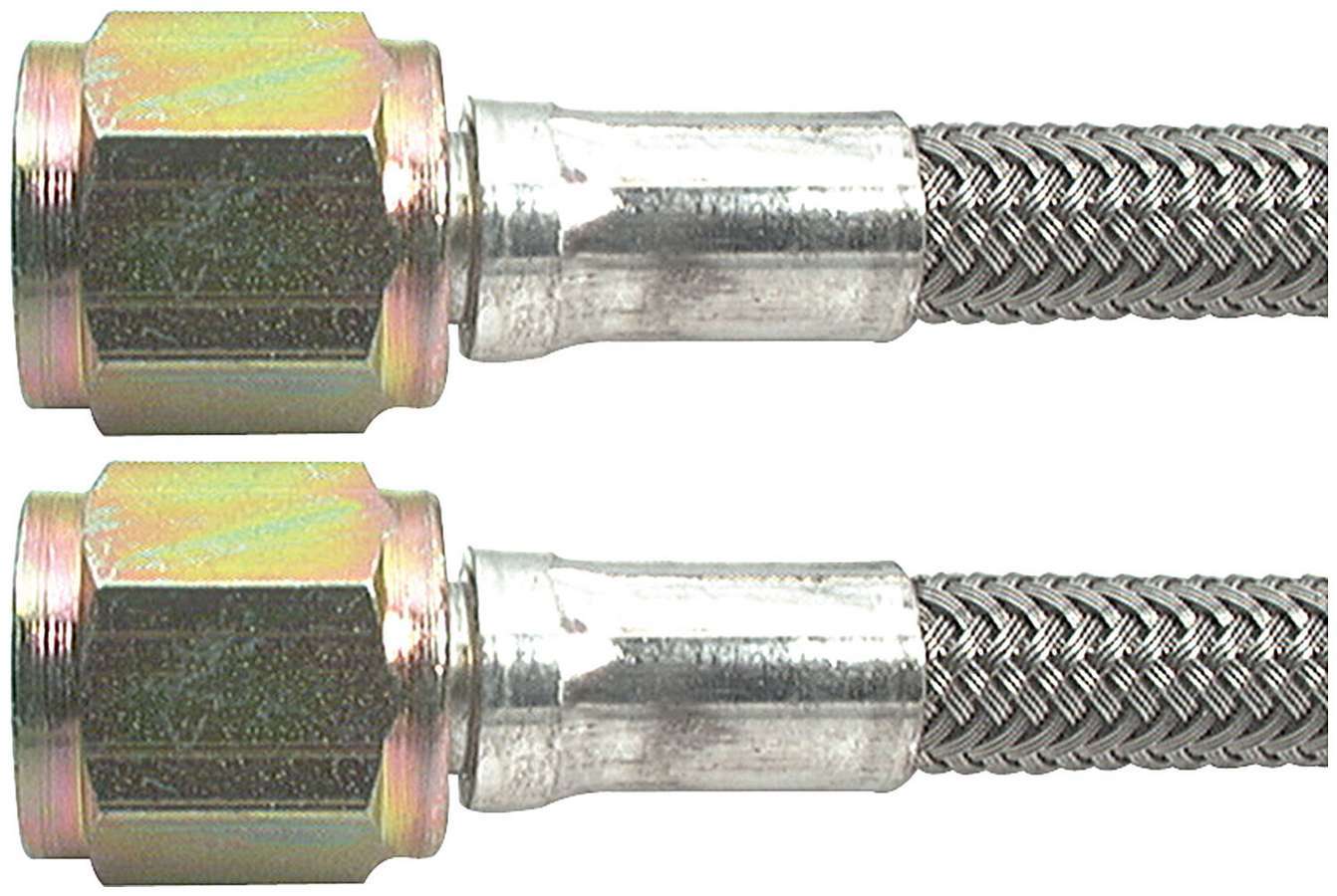 Allstar Performance 15" Long #4 Stainless Braided Brake Line Two -4 AN Straight Ends 46400-15