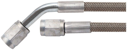 Allstar Performance Braided Stainless Brake Line 15in #4 Line -4 AN Str/-4 AN 45 Deg 46401-15