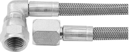 Allstar Performance 15" Long #4 Stainless Braided Brake Line One -4 AN Straight One -4AN 90° End 46402-15