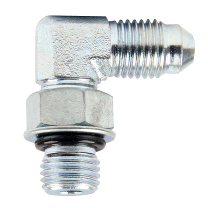 Allstar Performance Brake Adapter Fittings -4 AN to 7/16-20 Male O-Ring 90 Degree 2pk 50035