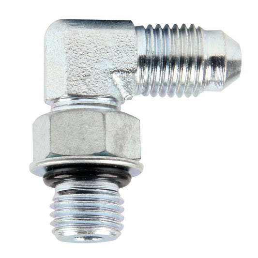 Allstar Performance Brake Adapter Fittings -4 AN to 7/16-20 Male O-Ring 90 Degree 2pk 50035
