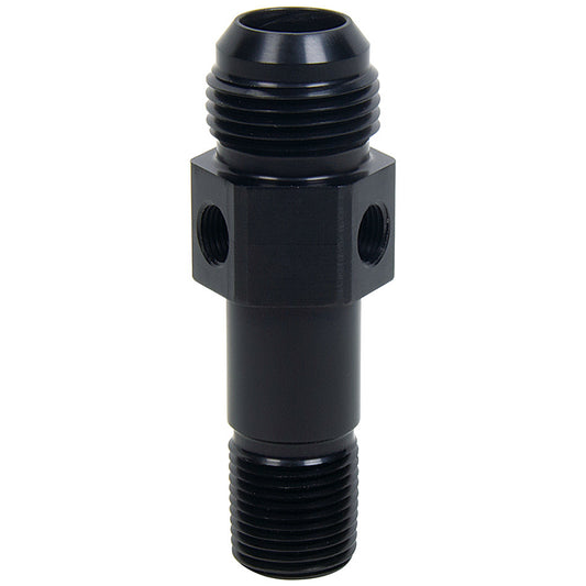 Allstar Performance Oil Inlet Fitting 1/2NPT to -12 AN x 3 1/2in Long 2X 1/8" NPT Ports 90045 ALL90045
