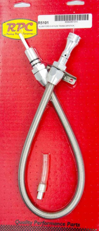 RPS Billet Aluminum Stainless Braided Firewall Mount Transmission Dipstick Ford C6 S5101