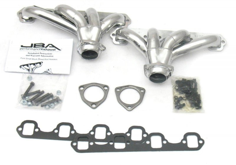 JBA Stainless Steel Ceramic Coated Block Hugger Headers SB Ford 260/289/302/351W 1615SJS